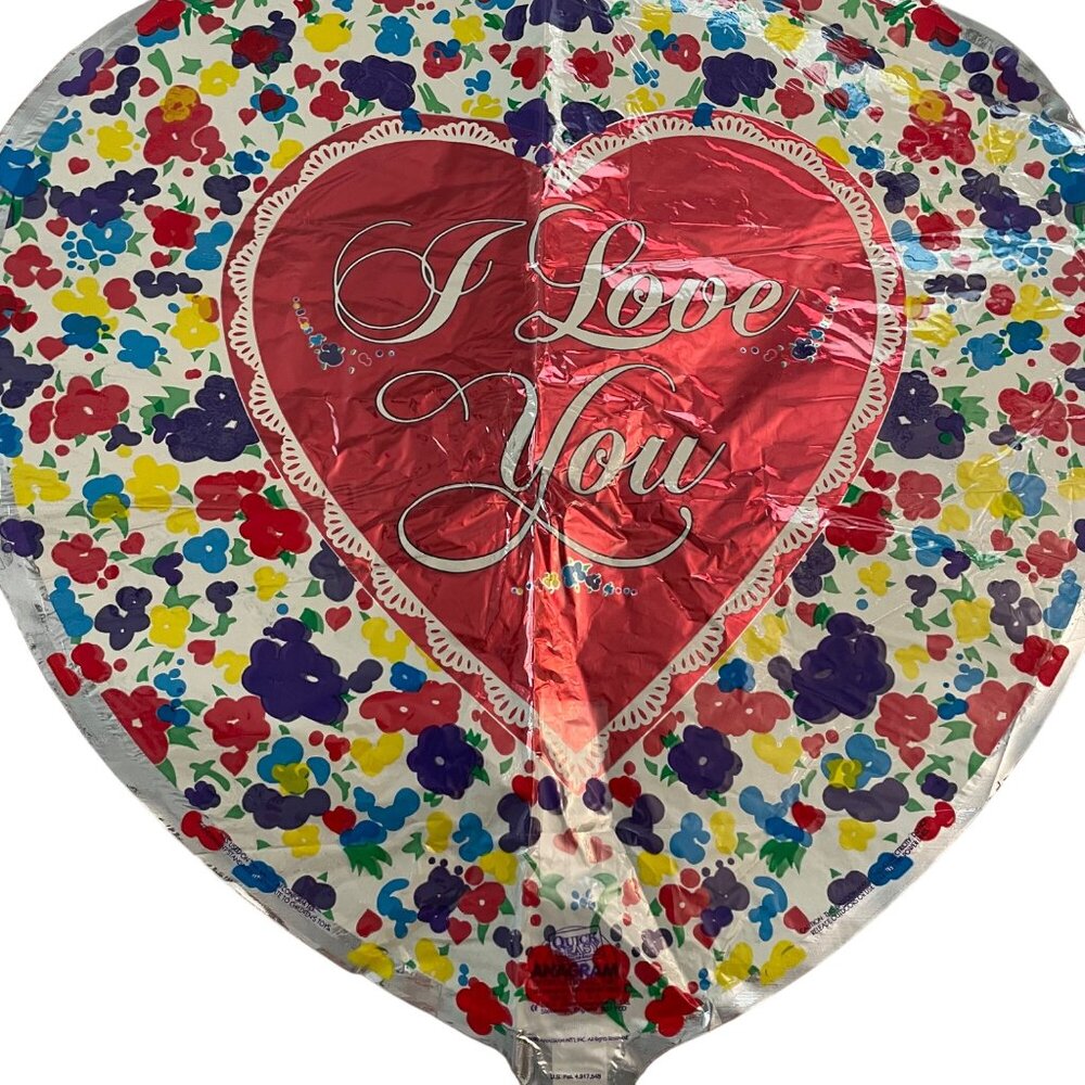 20.5inch vintage I love you mylar balloon Red Heartm1999 Fail Red Valentine